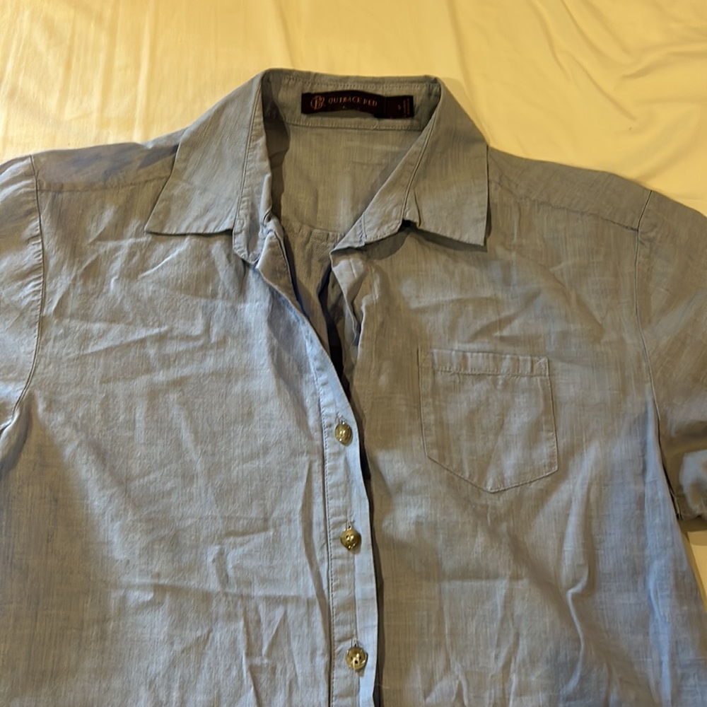 Blue Short Sleeve Button Up - Picture 2 of 4